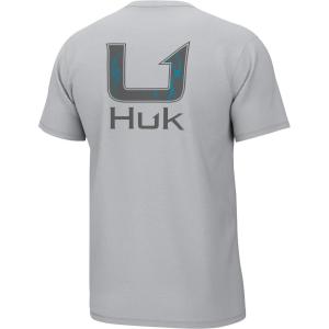 image:imageHUK Kids Performance Fishing Logo Tee Short Sleeve TShirt for KidsKelp Fill  Harbor Mist
