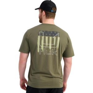 image:imageHUK Kids Performance Fishing Logo Tee Short Sleeve TShirt for KidsSalute  Moss