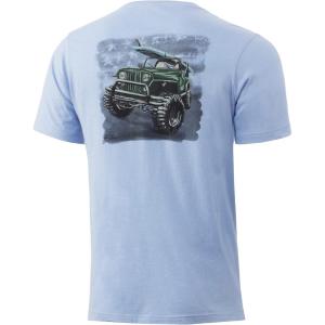 image:imageHUK Kids Performance Fishing Logo Tee Short Sleeve TShirt for KidsSolo Mission  Coastal Sky Heather