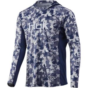 image:imageHUK Mens Icon X Camo Hoodie UPF 50 LongSleeve Fishing ShirtBluefin
