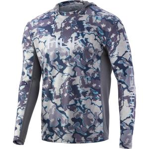 image:imageHUK Mens Icon X Camo Hoodie UPF 50 LongSleeve Fishing ShirtCurrent Ocean Tally
