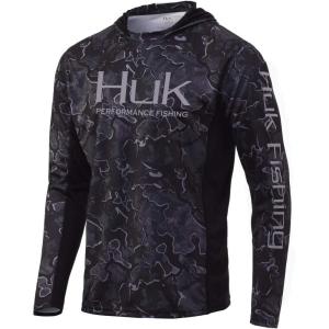 image:imageHUK Mens Icon X Camo Hoodie UPF 50 LongSleeve Fishing ShirtHannibal Bank
