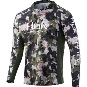 image:imageHUK Mens Icon X Camo Hoodie UPF 50 LongSleeve Fishing ShirtHunt Club Camo