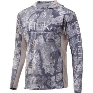 image:imageHUK Mens Icon X Camo Hoodie UPF 50 LongSleeve Fishing ShirtKryptek Obskura Driftwood