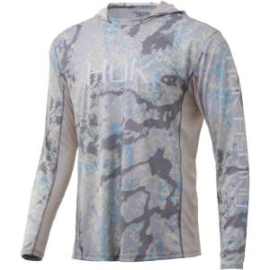 image:imageHUK Mens Icon X Camo Hoodie UPF 50 LongSleeve Fishing ShirtKryptek Obskura Sundarban