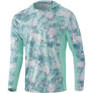 image:imageHUK Mens Icon X Camo Hoodie UPF 50 LongSleeve Fishing ShirtMossy Oak Seafoam