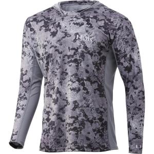 image:imageHUK Mens Icon X Camo Hoodie UPF 50 LongSleeve Fishing ShirtTide Change  Castaway