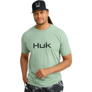 image:imageHUK Mens Performance Fishing Logo Tee Short Sleeve QuickDryFog Green
