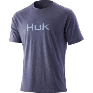 image:imageHUK Mens Performance Fishing Logo Tee Short Sleeve QuickDrySargasso Sea Heather