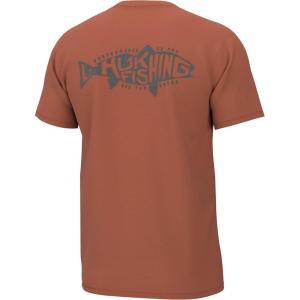 image:imageHUK Mens Short Sleeve Tee  Performance Fishing TShirtOn  Off  Baked Clay