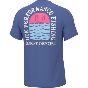 image:imageHUK Mens Short Sleeve Tee  Performance Fishing TShirtSun and Surf  Wedgewood