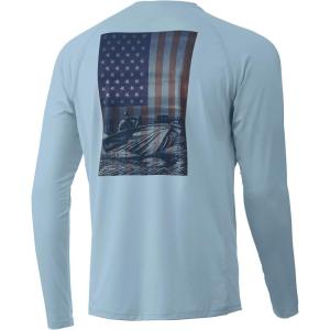 image:imageHuk Mens Pursuit Hogzilla  Long Sleeve Performance Fishing Shirt with 30 UPF Sun Protection Seashell Pink SmallAmerican Shotgun  Ice Blue