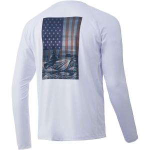 image:imageHuk Mens Pursuit Hogzilla  Long Sleeve Performance Fishing Shirt with 30 UPF Sun Protection Seashell Pink SmallAmerican Shotgun  White