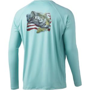 image:imageHuk Mens Pursuit Hogzilla  Long Sleeve Performance Fishing Shirt with 30 UPF Sun Protection Seashell Pink SmallAmericana Classic  Beach Glass