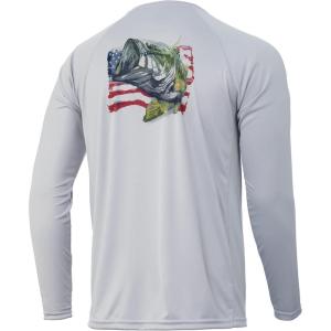 image:imageHuk Mens Pursuit Hogzilla  Long Sleeve Performance Fishing Shirt with 30 UPF Sun Protection Seashell Pink SmallAmericana Classic  Oyster