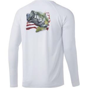 image:imageHuk Mens Pursuit Hogzilla  Long Sleeve Performance Fishing Shirt with 30 UPF Sun Protection Seashell Pink SmallAmericana Classic  White