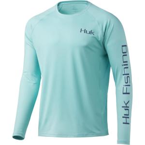 image:imageHuk Mens Pursuit Hogzilla  Long Sleeve Performance Fishing Shirt with 30 UPF Sun Protection Seashell Pink SmallAmericana Sushi  Beach Glass