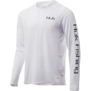 image:imageHuk Mens Pursuit Hogzilla  Long Sleeve Performance Fishing Shirt with 30 UPF Sun Protection Seashell Pink SmallBass  Blue  White