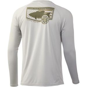 image:imageHuk Mens Pursuit Hogzilla  Long Sleeve Performance Fishing Shirt with 30 UPF Sun Protection Seashell Pink SmallBass Banner  Oyster