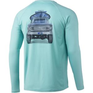 image:imageHuk Mens Pursuit Hogzilla  Long Sleeve Performance Fishing Shirt with 30 UPF Sun Protection Seashell Pink SmallBig Truck  Beach Glass