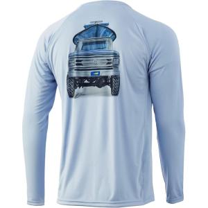 image:imageHuk Mens Pursuit Hogzilla  Long Sleeve Performance Fishing Shirt with 30 UPF Sun Protection Seashell Pink SmallBig Truck  Coastal Sky