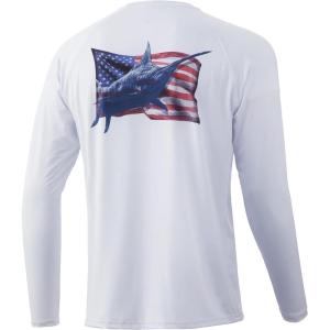 image:imageHuk Mens Pursuit Hogzilla  Long Sleeve Performance Fishing Shirt with 30 UPF Sun Protection Seashell Pink SmallBig and Bad  White