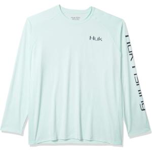 image:imageHuk Mens Pursuit Hogzilla  Long Sleeve Performance Fishing Shirt with 30 UPF Sun Protection Seashell Pink SmallBill Fish Art Slam  Seafoam