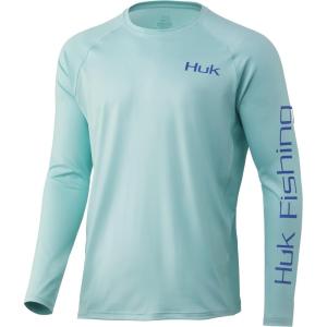 image:imageHuk Mens Pursuit Hogzilla  Long Sleeve Performance Fishing Shirt with 30 UPF Sun Protection Seashell Pink SmallBonefish  Beach Glass