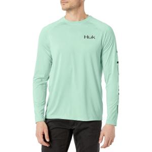 image:imageHuk Mens Pursuit Hogzilla  Long Sleeve Performance Fishing Shirt with 30 UPF Sun Protection Seashell Pink SmallBuckets  Lichen