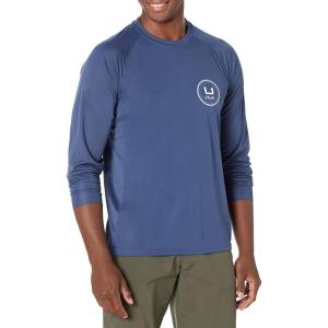 image:imageHuk Mens Pursuit Hogzilla  Long Sleeve Performance Fishing Shirt with 30 UPF Sun Protection Seashell Pink SmallCircle Scatter  Sargasso Sea