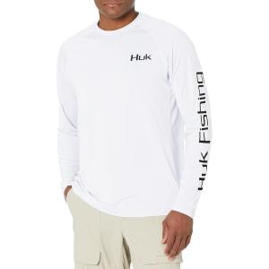 image:imageHuk Mens Pursuit Hogzilla  Long Sleeve Performance Fishing Shirt with 30 UPF Sun Protection Seashell Pink SmallEarly Bird  White