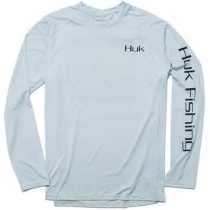image:imageHuk Mens Pursuit Hogzilla  Long Sleeve Performance Fishing Shirt with 30 UPF Sun Protection Seashell Pink SmallFace on  Plein Air