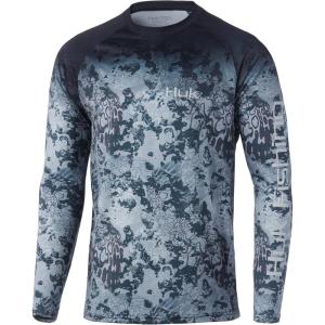 image:imageHuk Mens Pursuit Hogzilla  Long Sleeve Performance Fishing Shirt with 30 UPF Sun Protection Seashell Pink SmallFish Fade  Castaway