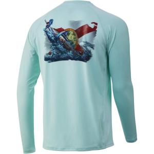 image:imageHuk Mens Pursuit Hogzilla  Long Sleeve Performance Fishing Shirt with 30 UPF Sun Protection Seashell Pink SmallGulfstream  Seafoam