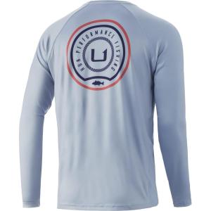 image:imageHuk Mens Pursuit Hogzilla  Long Sleeve Performance Fishing Shirt with 30 UPF Sun Protection Seashell Pink SmallHuk  Rope  Coastal Sky
