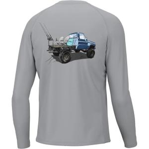 image:imageHuk Mens Pursuit Hogzilla  Long Sleeve Performance Fishing Shirt with 30 UPF Sun Protection Seashell Pink SmallKc Portable Dock  Harbor Mist
