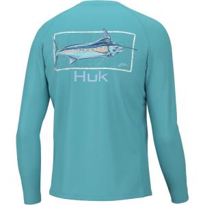 image:imageHuk Mens Pursuit Hogzilla  Long Sleeve Performance Fishing Shirt with 30 UPF Sun Protection Seashell Pink SmallKc Topo  Ipanema