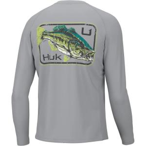 image:imageHuk Mens Pursuit Hogzilla  Long Sleeve Performance Fishing Shirt with 30 UPF Sun Protection Seashell Pink SmallKc Vintage Largie  Harbor Mist