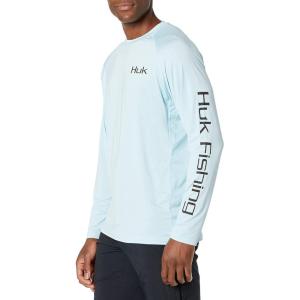 image:imageHuk Mens Pursuit Hogzilla  Long Sleeve Performance Fishing Shirt with 30 UPF Sun Protection Seashell Pink SmallLight on Sail  Ice Blue