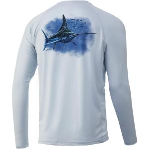 image:imageHuk Mens Pursuit Hogzilla  Long Sleeve Performance Fishing Shirt with 30 UPF Sun Protection Seashell Pink SmallMidnight Magic  Plein Air