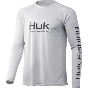 image:imageHuk Mens Pursuit Hogzilla  Long Sleeve Performance Fishing Shirt with 30 UPF Sun Protection Seashell Pink SmallOyster