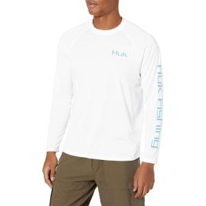 image:imageHuk Mens Pursuit Hogzilla  Long Sleeve Performance Fishing Shirt with 30 UPF Sun Protection Seashell Pink SmallPermit  White