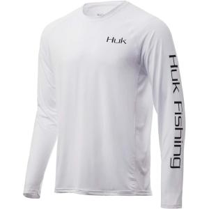 image:imageHuk Mens Pursuit Hogzilla  Long Sleeve Performance Fishing Shirt with 30 UPF Sun Protection Seashell Pink SmallTarget Rich  White