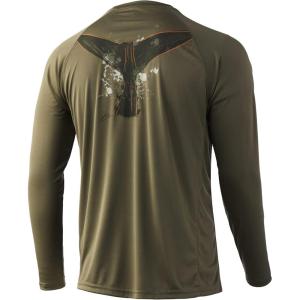 image:imageHuk Mens Pursuit Hogzilla  Long Sleeve Performance Fishing Shirt with 30 UPF Sun Protection Seashell Pink SmallTuna Tail  Moss