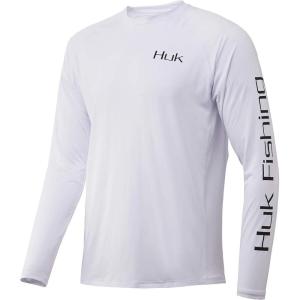 image:imageHuk Mens Pursuit Hogzilla  Long Sleeve Performance Fishing Shirt with 30 UPF Sun Protection Seashell Pink SmallWc Blue Fin Tuna  White
