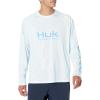 image:imageHUK Mens Pursuit Vented Long Sleeve Fishing Shirt 30 UPFKelp Wash  Crystal Blue Heather