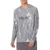 image:imageHUK Mens Pursuit Vented Long Sleeve Fishing Shirt 30 UPFKelp Wash  Volcanic Ash Heather
