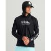 image:imageHUK Mens Pursuit Vented Long Sleeve Hoodie Fishing Shirt with HoodBlack 30