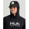 image:imageHUK Mens Pursuit Vented Long Sleeve Hoodie Fishing Shirt with HoodBlack 30