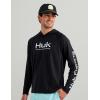 image:imageHUK Mens Pursuit Vented Long Sleeve Hoodie Fishing Shirt with HoodBlack 30